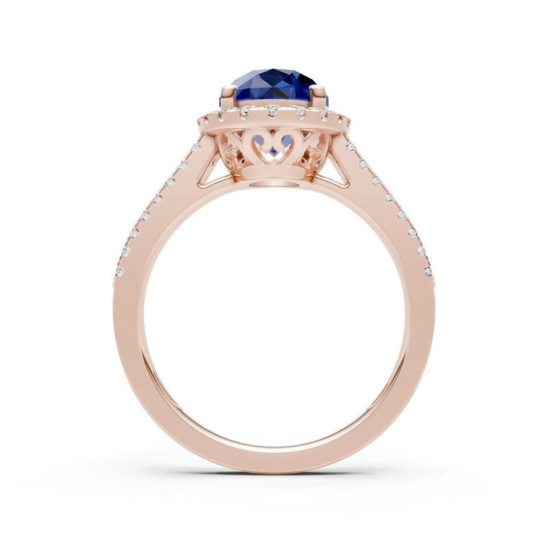 Oval Cut Halo Double Band Pave
