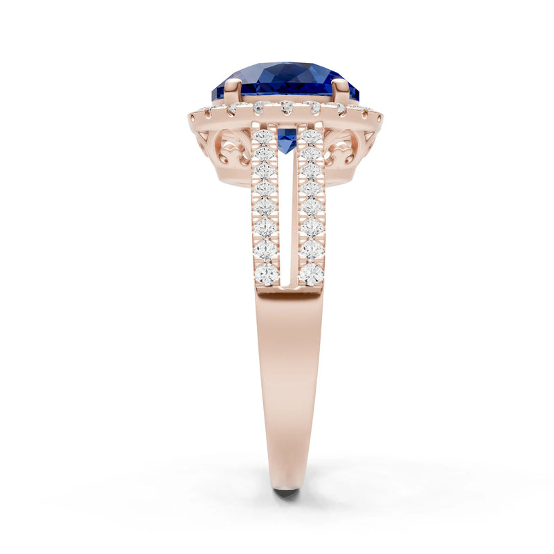 Oval Cut Halo Double Band Pave
