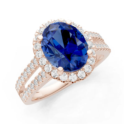 Oval Cut Halo Double Band Pave