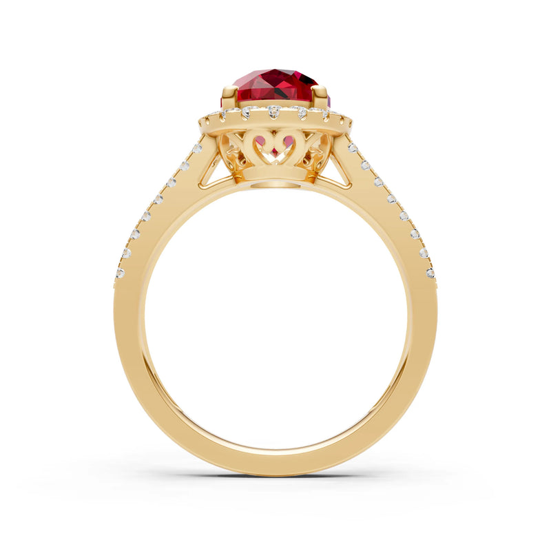 Oval Cut Halo Double Band Pave