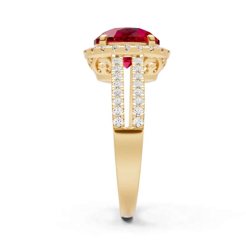 Oval Cut Halo Double Band Pave