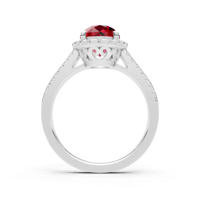 Oval Cut Halo Double Band Pave