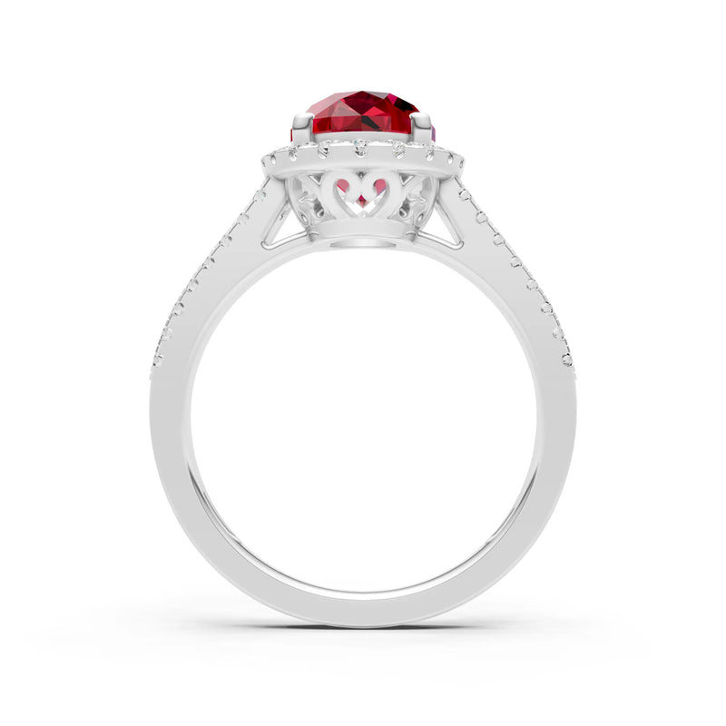 Oval Cut Halo Double Band Pave