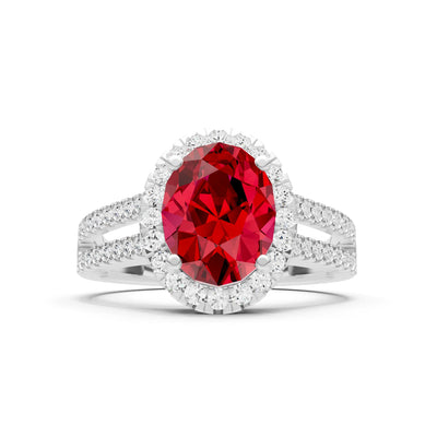 Oval Cut Halo Double Band Pave