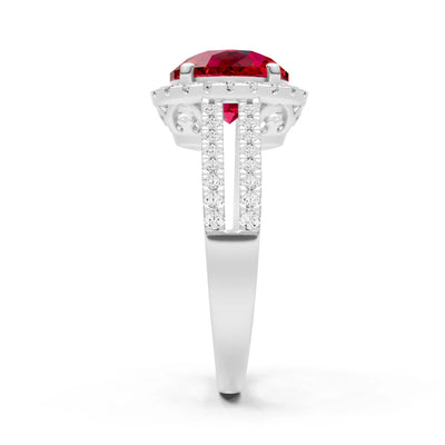 Oval Cut Halo Double Band Pave
