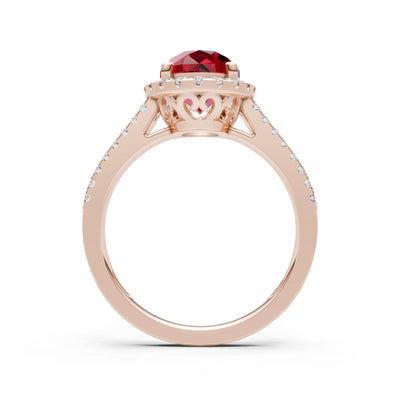Oval Cut Halo Double Band Pave