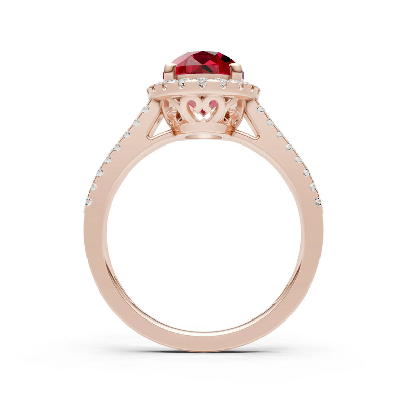 Oval Cut Halo Double Band Pave