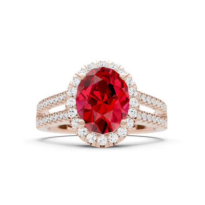 Oval Cut Halo Double Band Pave