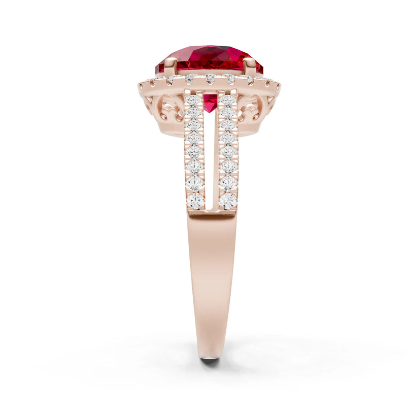 Oval Cut Halo Double Band Pave
