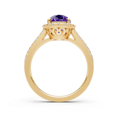 Oval Cut Halo Double Band Pave