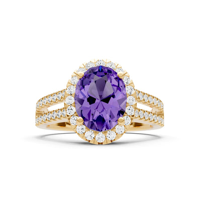 Oval Cut Halo Double Band Pave