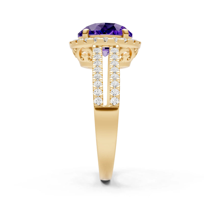 Oval Cut Halo Double Band Pave