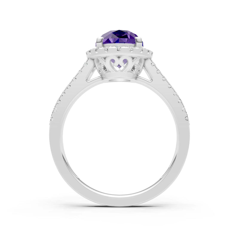 Oval Cut Halo Double Band Pave