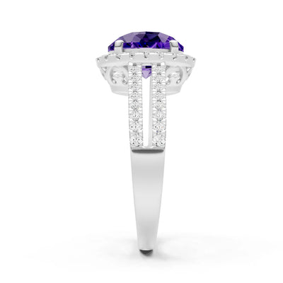 Oval Cut Halo Double Band Pave