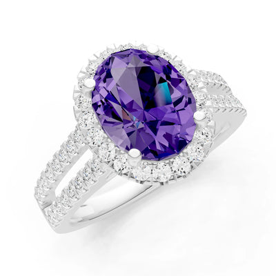 Oval Cut Halo Double Band Pave
