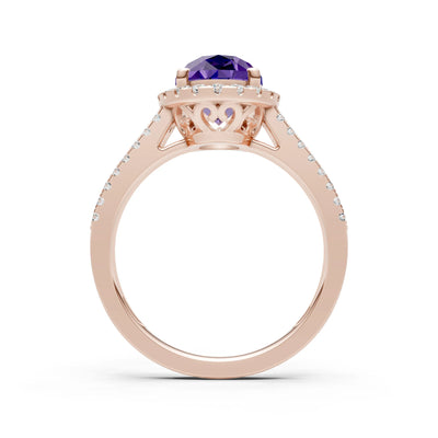 Oval Cut Halo Double Band Pave