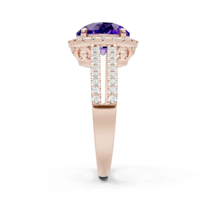 Oval Cut Halo Double Band Pave