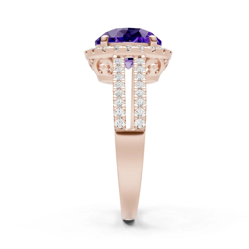 Oval Cut Halo Double Band Pave