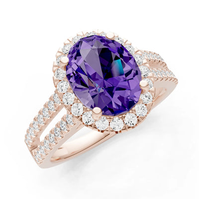 Oval Cut Halo Double Band Pave