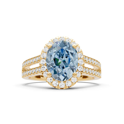 Oval Cut Halo Double Band Pave