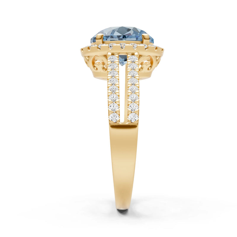 Oval Cut Halo Double Band Pave