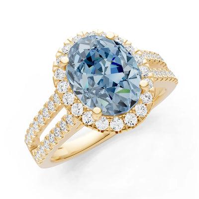 Oval Cut Halo Double Band Pave