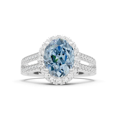 Oval Cut Halo Double Band Pave