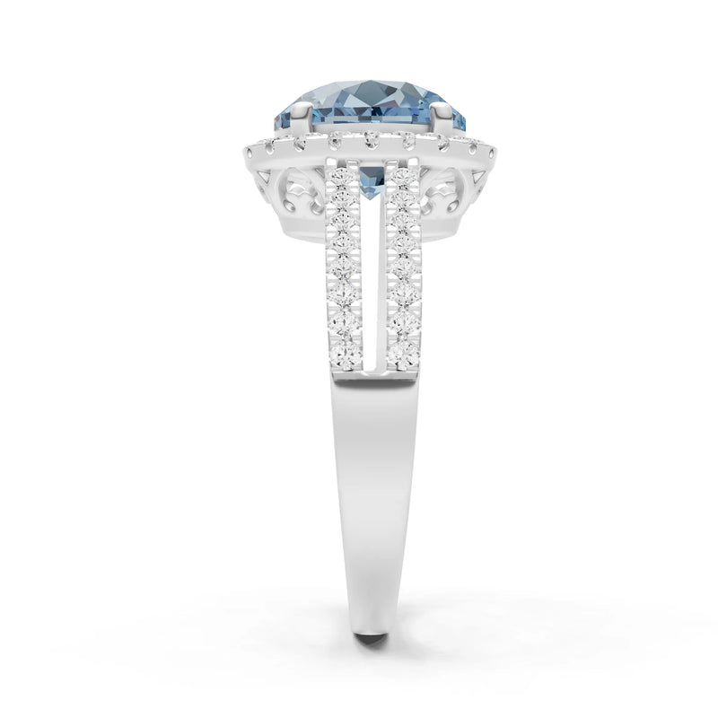 Oval Cut Halo Double Band Pave