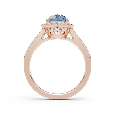 Oval Cut Halo Double Band Pave