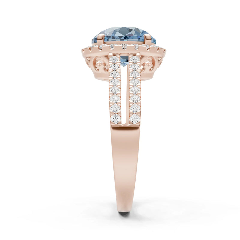 Oval Cut Halo Double Band Pave