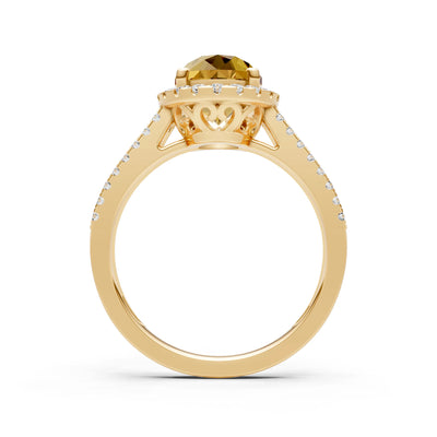 Oval Cut Halo Double Band Pave