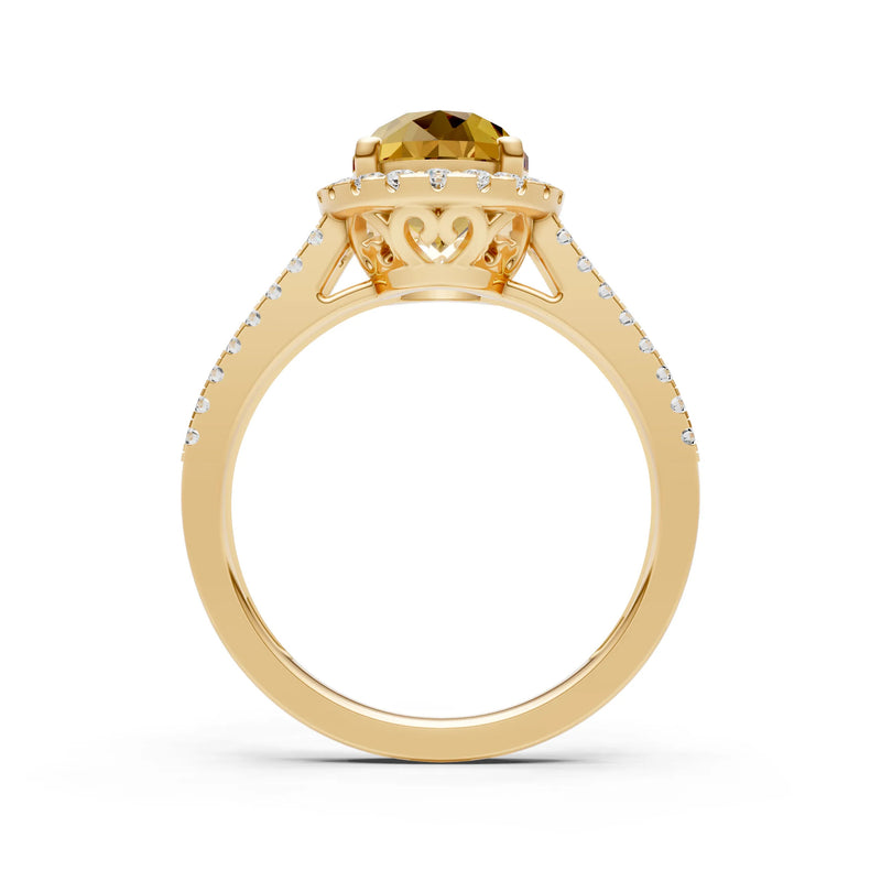 Oval Cut Halo Double Band Pave