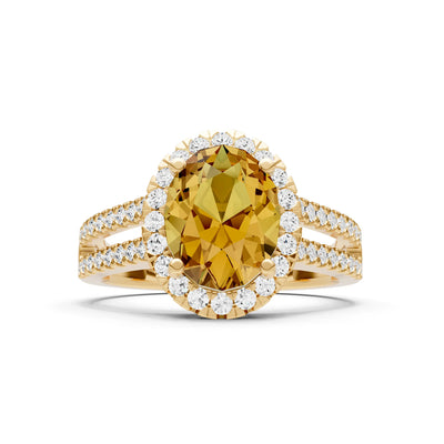 Oval Cut Halo Double Band Pave