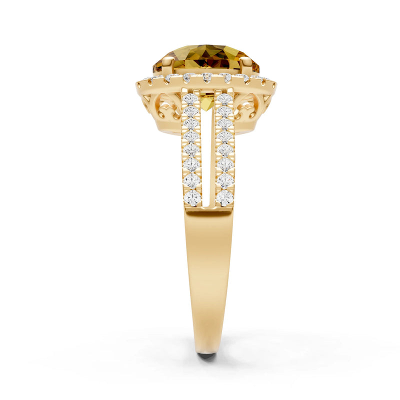 Oval Cut Halo Double Band Pave