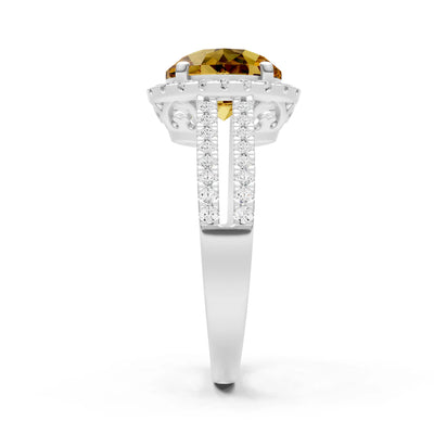 Oval Cut Halo Double Band Pave