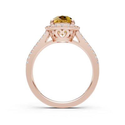 Oval Cut Halo Double Band Pave