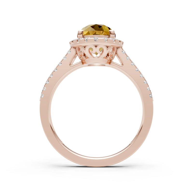 Oval Cut Halo Double Band Pave