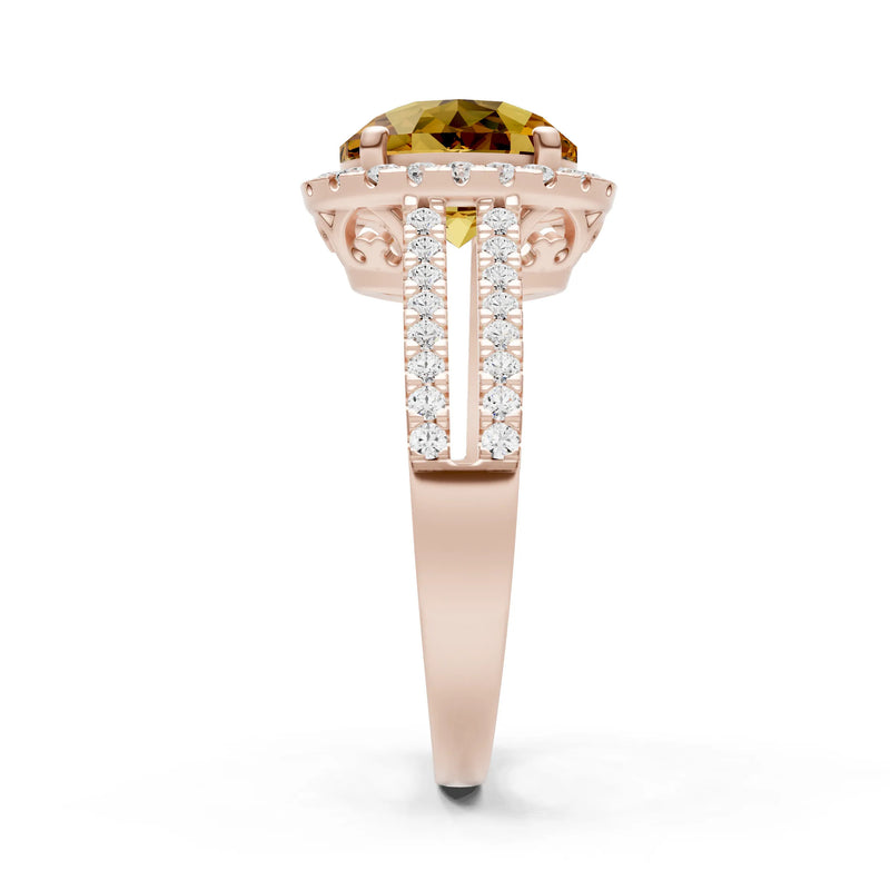 Oval Cut Halo Double Band Pave