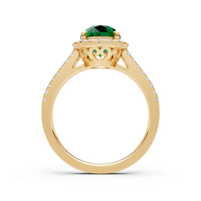 Oval Cut Halo Double Band Pave