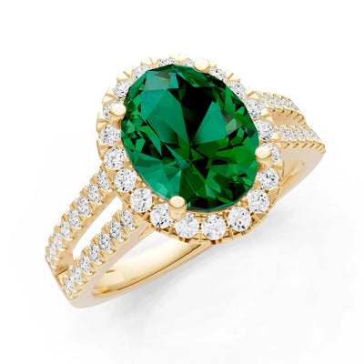 Oval Cut Halo Double Band Pave