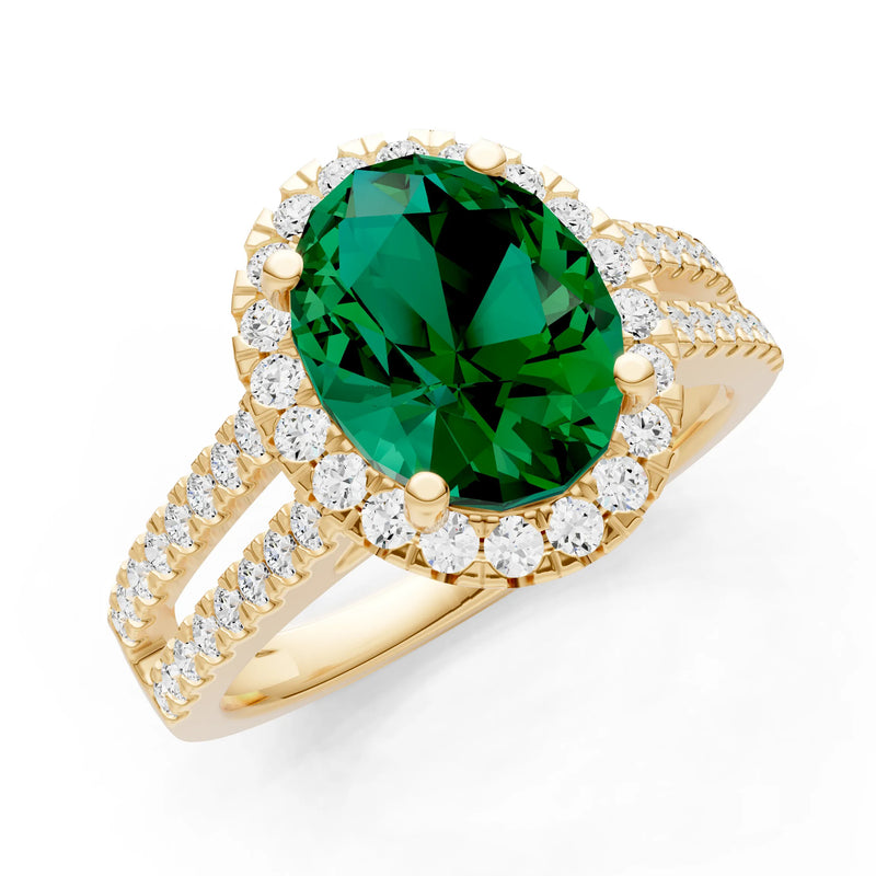 Oval Cut Halo Double Band Pave