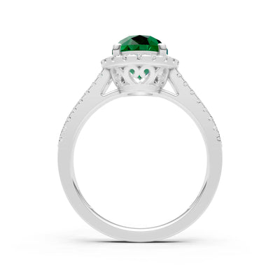 Oval Cut Halo Double Band Pave