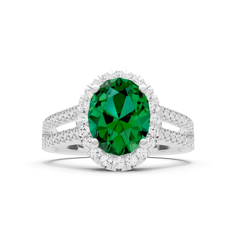 Oval Cut Halo Double Band Pave