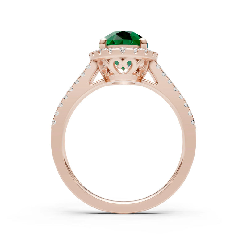 Oval Cut Halo Double Band Pave