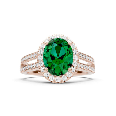 Oval Cut Halo Double Band Pave