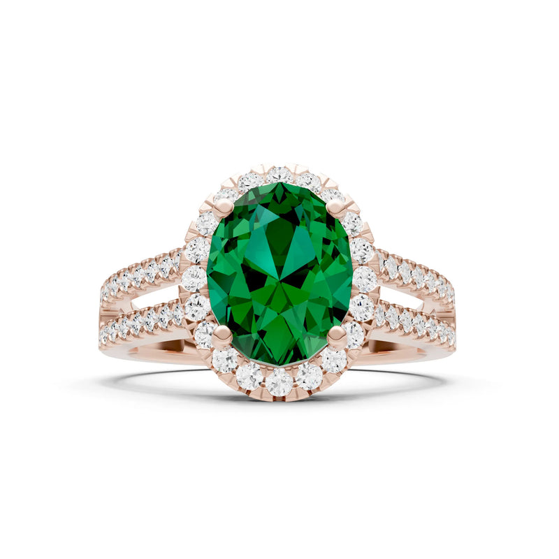 Oval Cut Halo Double Band Pave