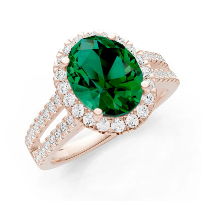 Oval Cut Halo Double Band Pave