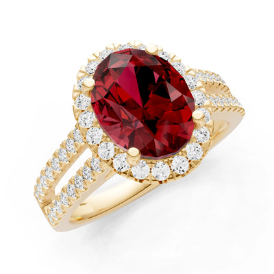 Oval Cut Halo Double Band Pave