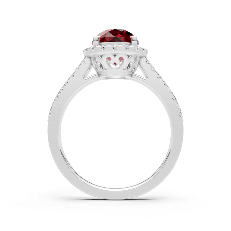 Oval Cut Halo Double Band Pave