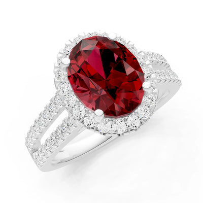 Oval Cut Halo Double Band Pave